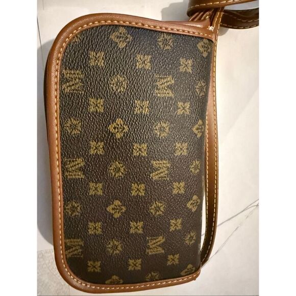 Starbags Moni Women's Faux Leather Monogram Snap Mini Crossbody Bag Brown NWT - Picture 5 of 9